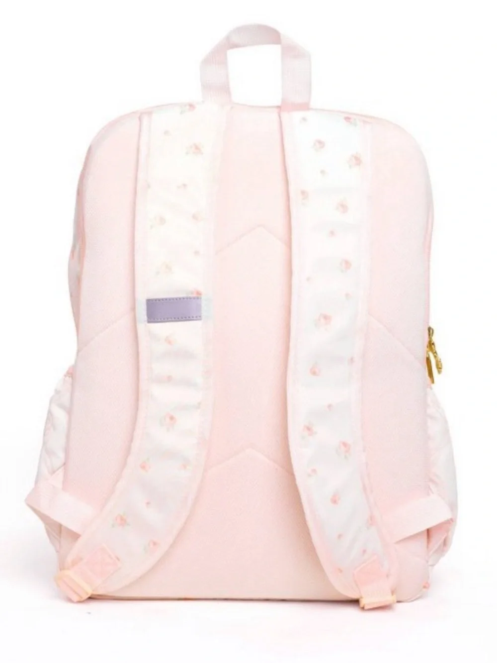 LoveShackFancy Light Pink Floral Quilted Kids Backpack with Bow Charm